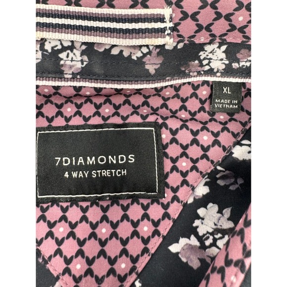 7DIAMONDS "Give Me Love" Mens XL Short Sleeve 4 Way Stretch Shirt Black - Picture 4 of 5